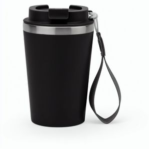 SPITZ. Reisebecher aus Edelstahl (90 % recycelt) und Außenwand aus PP mit matter Oberfläche 440 ml