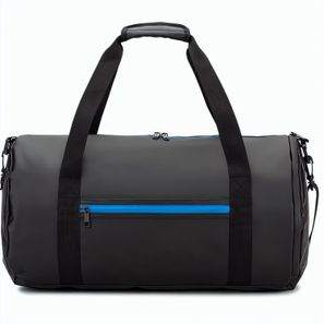 OSASCO SPORT. Sporttasche im Zylinder-Format aus hochdichtem, recyceltem 600D-Polyester mit Seitenfach für Schuhe