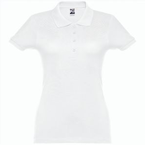 THC EVE WH. Kurzarm-Poloshirt mit Gürtel für Damen aus kardierter Baumwolle