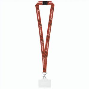 BARNSLEY. Lanyard aus recyceltem Polyester (100%rPET) mit Karabiner, Schicherheitsverschluss und Kartenhalter aus Hartplastik, geeignet für Sublimation