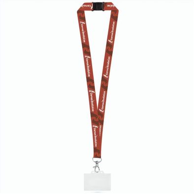 BARNSLEY. Lanyard aus recyceltem Polyester (100%rPET) mit Karabiner, Schicherheitsverschluss und Kartenhalter aus Hartplastik, geeignet für Sublimation