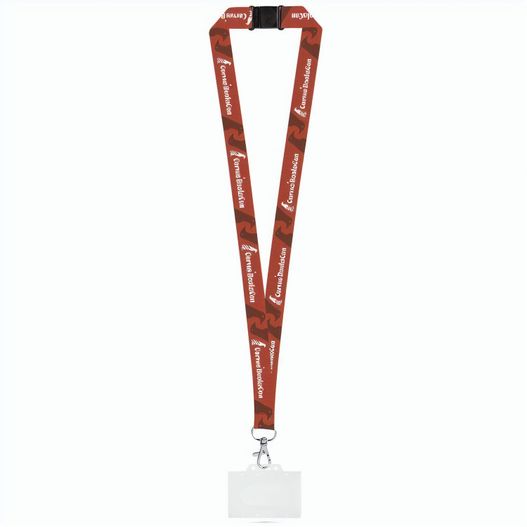 BARNSLEY. Lanyard aus recyceltem Polyester (100%rPET) mit Karabiner, Schicherheitsverschluss und Kartenhalter aus Hartplastik, geeignet für Sublimation (Bild 1)