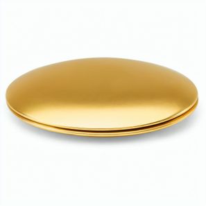 KAYLA. Runder doppelseitiger Aluminiumspiegel mit Magnetverschluss