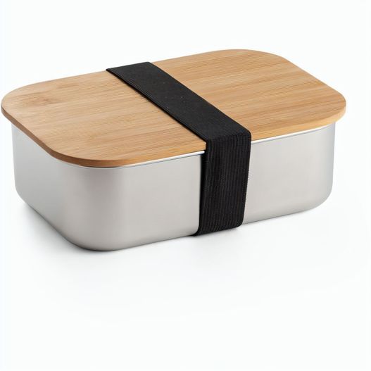 SHINO. Frischhaltebox (800 mL) aus Edelstahl und Deckel aus Bambus (Bild 1)