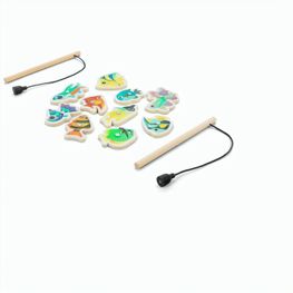 FISHY. Angelspiel mit 10 Holzfischen, ideal für Kinder
