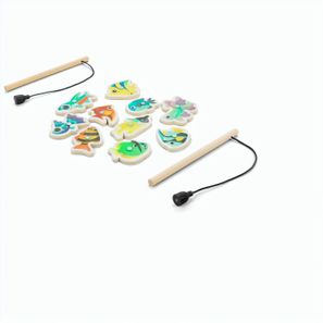 FISHY. Angelspiel mit 10 Holzfischen, ideal für Kinder