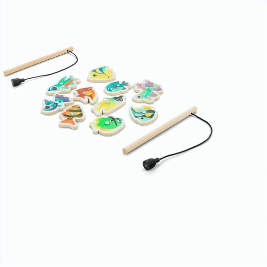 FISHY. Angelspiel mit 10 Holzfischen, ideal für Kinder (Bild 1)