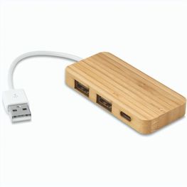 MOSER. HUB mit 2 USB-A und 1 USB-C Anschluss aus Bambus