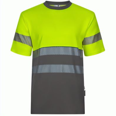 VL BASTET. Zweifarbiges T-Shirt aus Piqué (150 g/m²), aus Baumwolle (55 %) und Polyester (45 %)