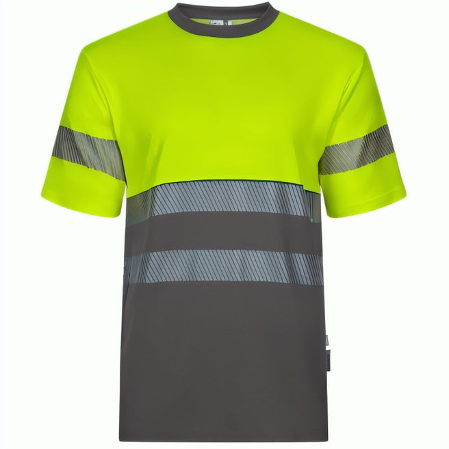 VL BASTET. Zweifarbiges T-Shirt aus Piqué (150 g/m²), aus Baumwolle (55 %) und Polyester (45 %)