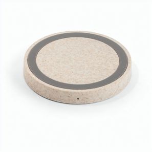 CUVIER. 15W wireless Ladegerät aus 65 % recyceltes ABS (65% rABS), 35 % Weizenstrohfasern