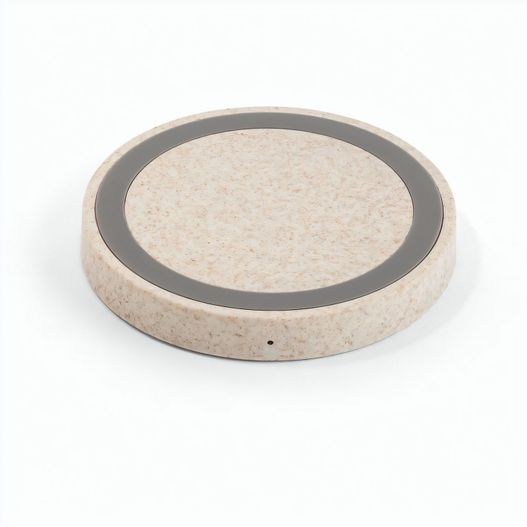 CUVIER. 15W wireless Ladegerät aus 65 % recyceltes ABS (65% rABS), 35 % Weizenstrohfasern (Bild 1)