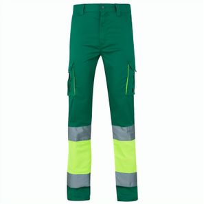 VL ZEUS. Zweifarbige Stretch-Hose mit mehreren Taschen (240 g/m²), aus Baumwolle (46 %), EME (38 %) und Polyester (16 %)
