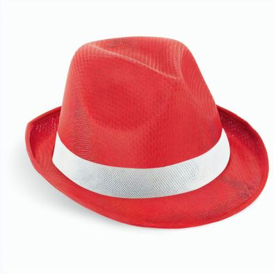 MANOLO POLI. Hut aus PP mit weißen Band aus Polyester