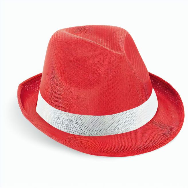 MANOLO POLI. Hut aus PP mit weißen Band aus Polyester