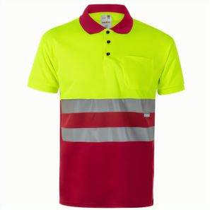 VL CUPID. Zweifarbiges Poloshirt im Bird-Eye-Design (160g/m²) mit kurzen Ärmeln, aus Polyester (100%)