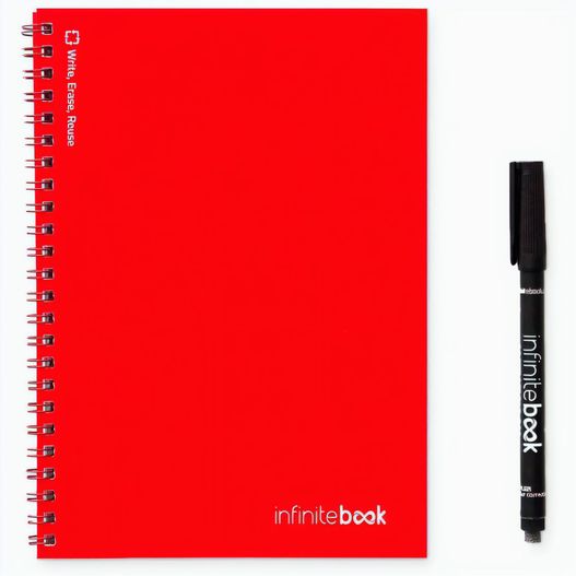 INFINITEBOOK PLAIN A5. "Infinitebook" mit flexiblem Einband und 15 unlinierten Whiteboard Seiten (Bild 1)