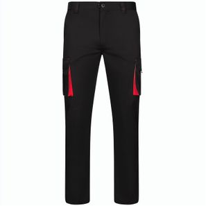 VL FIDES. Zweifarbige Stretch-Hose mit mehreren Taschen (240 g/m²), aus Baumwolle (46 %), EME (38 %) und Polyester (16 %)