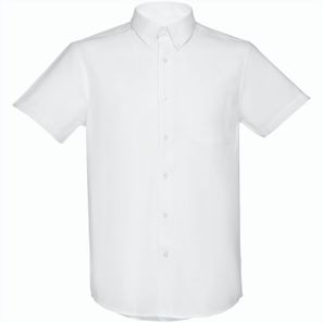 THC LONDON WH. Kurzärmeliges Herren-Oxford-Hemd. Weiße Farbe