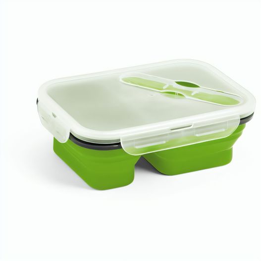 DILL. Faltbare hermetische Frischhaltebox aus Silikon und PP (480 und 760 mL) (Bild 1)