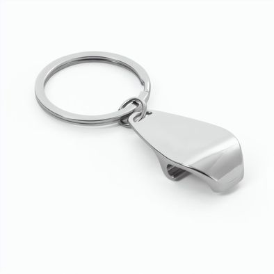 HELLI. Schlüsselanhänger aus Metall mit einem Flaschenöffner
