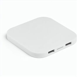 CAROLINE. Superschnelles 15W wireless Ladegerät mit HUB 2 USB-A Anschlüssen aus Recyceltes ABS (60% rABS)