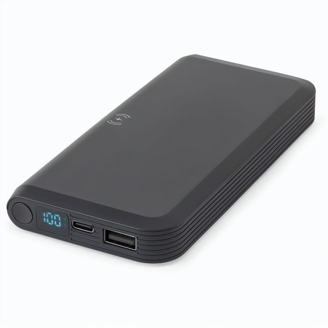 Produktabbildung BECKER 10. 10'000 mAh Powerbank aus recyceltem ABS (100% rABS) mit 15W superschnellem kabellosem Ladegerät BECKER 10. 10'000 mAh Powerbank aus recyceltem ABS (100% rABS) mit 15W superschnellem kabellosem Ladegerät