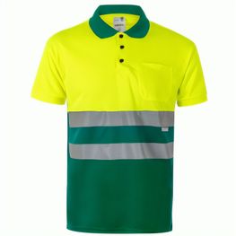 VL CUPID. Zweifarbiges Poloshirt im Bird-Eye-Design (160g/m²) mit kurzen Ärmeln, aus Polyester (100%)