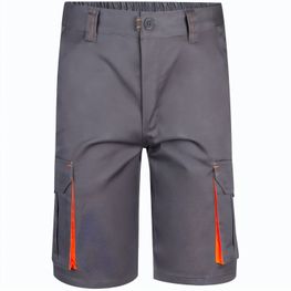 VL HEMERA. Zweifarbige Stretch-Bermudashorts mit mehreren Taschen (240 g/m²) aus Baumwolle (46 %), EME (38 %) und Polyester (16 %)