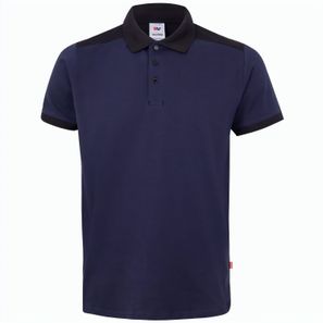 VL VELES. Zweifarbiges Stretch-Piqué-Poloshirt (200 g/m²) mit kurzen Ärmeln, aus Polyester (96 %) und Elastan (4 %)