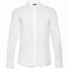 THC PARIS WH. Langärmliges Popeline-Hemd für Herren. Weiße Farbe