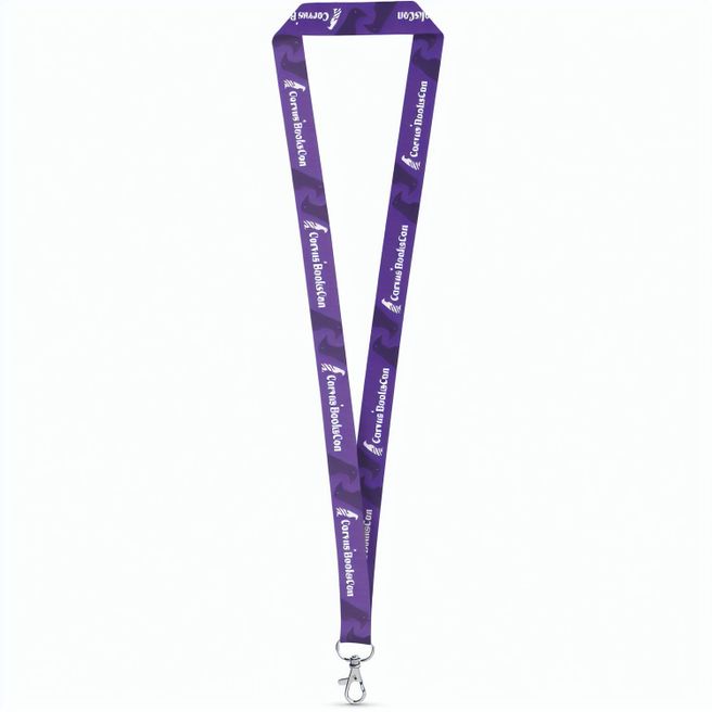 WINDSOR. Sublimationslanyard aus recyceltem Polyester (100% rPET) mit Karabiner