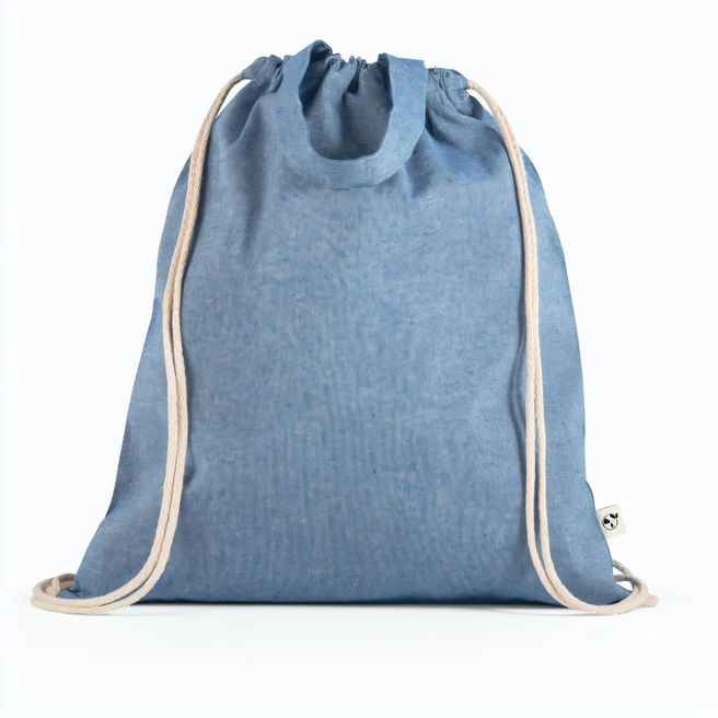 RISSANI. Tragetasche/Turnbeutel (2in1) aus recycelter Baumwolle (70%) und polyester (30% rPET) (140 g/m²)