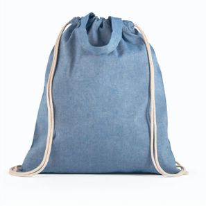 RISSANI. Tragetasche/Turnbeutel (2in1) aus recycelter Baumwolle (70%) und polyester (30% rPET) (140 g/m²)