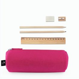 NOMAD. Mehrzwecketui aus recyceltem Filz (100 % rPET) mit Lineal, Bleistiften, Radiergummi und Spitzer