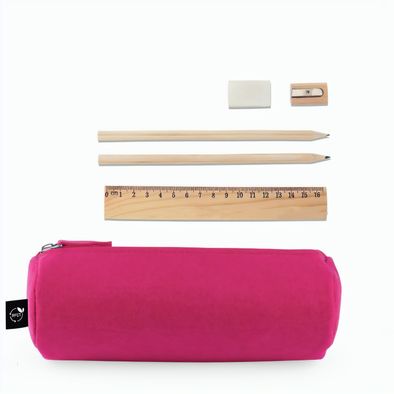 NOMAD. Mehrzwecketui aus recyceltem Filz (100 % rPET) mit Lineal, Bleistiften, Radiergummi und Spitzer