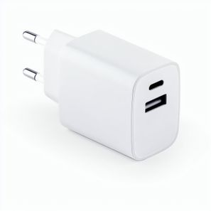 WEGENER. Ladegerät mit USB-A Anschluss 18W und USB-C 20W in Recyceltes ABS (100% rABS)