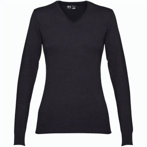 THC MILAN WOMEN. Pullover mit V-Ausschnitt für Damen aus Baumwolle und Polyamid