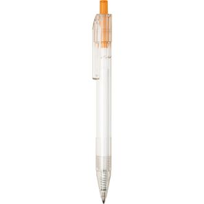 HARLAN. rPET-Kugelschreiber mit farbigem Knopf
