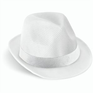 MANOLO POLI. Hut aus PP mit weißen Band aus Polyester