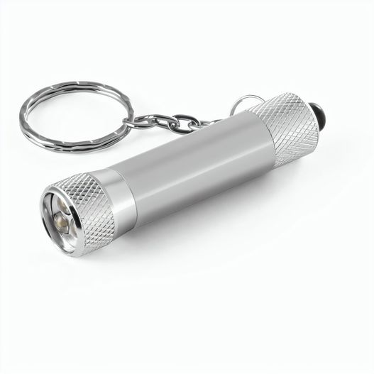RE-LERGAN. Schlüsselanhänger aus Aluminium (92% recycelt) mit 3-Licht-LED-Taschenlampe (Bild 1)