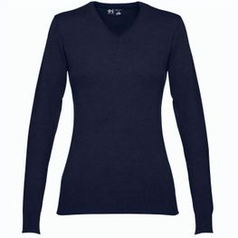 THC MILAN WOMEN. Pullover mit V-Ausschnitt für Damen aus Baumwolle und Polyamid