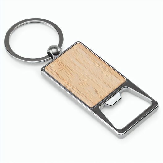 SYLVESTER. Schlüsselanhänger aus Eisen in rechteckiger Form mit Flaschenöffner (Bild 1)