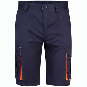 VL HEMERA. Zweifarbige Stretch-Bermudashorts mit mehreren Taschen (240 g/m²) aus Baumwolle (46 %), EME (38 %) und Polyester (16 %)