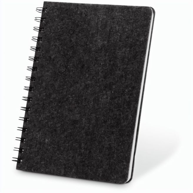 MISHIMA. A5-Ringbuch mit flexiblem Einband aus recyceltem Filz (100% rPET) mit linierten Seiten