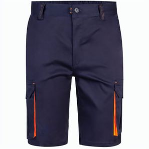 VL HEMERA. Zweifarbige Stretch-Bermudashorts mit mehreren Taschen (240 g/m²) aus Baumwolle (46 %), EME (38 %) und Polyester (16 %)