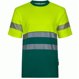 VL BASTET. Zweifarbiges T-Shirt aus Piqué (150 g/m²), aus Baumwolle (55 %) und Polyester (45 %)