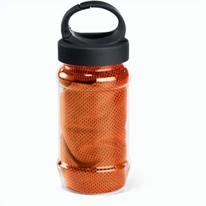 ARTX PLUS. Sporthandtuch aus Polyamid und Polyester mit Flasche (440 mL) aus PP und PET und einem integrierten Karabinerhaken am Deckel