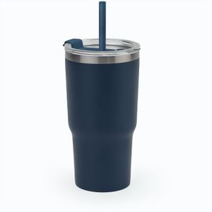 JOYNER M. Kompakter Reisebecher aus Edelstahl (91 % recycelt) mit vakuumisolierter Doppelwand und matter Oberfläche 600 ml