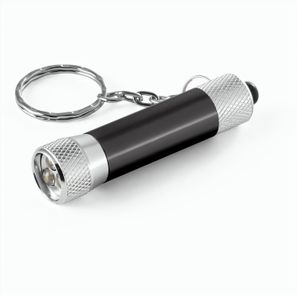 RE-LERGAN. Schlüsselanhänger aus Aluminium (92% recycelt) mit 3-Licht-LED-Taschenlampe